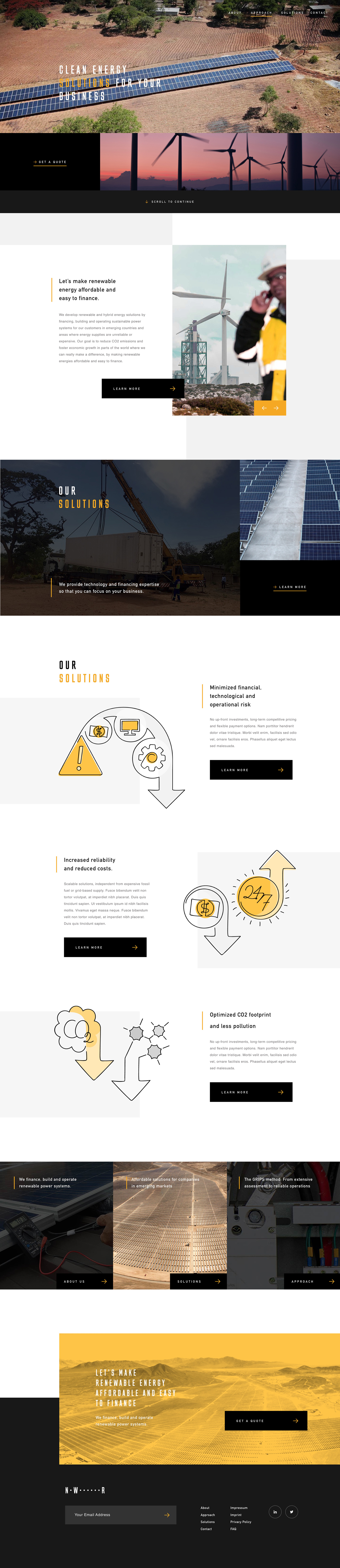 Grips Energy benötigte eine kompakte und informative Website, daher haben wir einen klassischen One-Pager empfohlen, um alle Informationen so zentriert wie möglich zu halten.